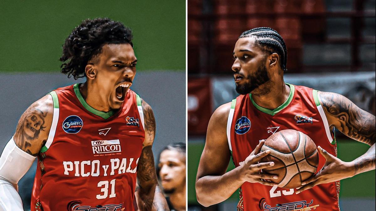 Jacob Wiley y Joel Soriano, en el partido contra Capitanes de Arecibo.
