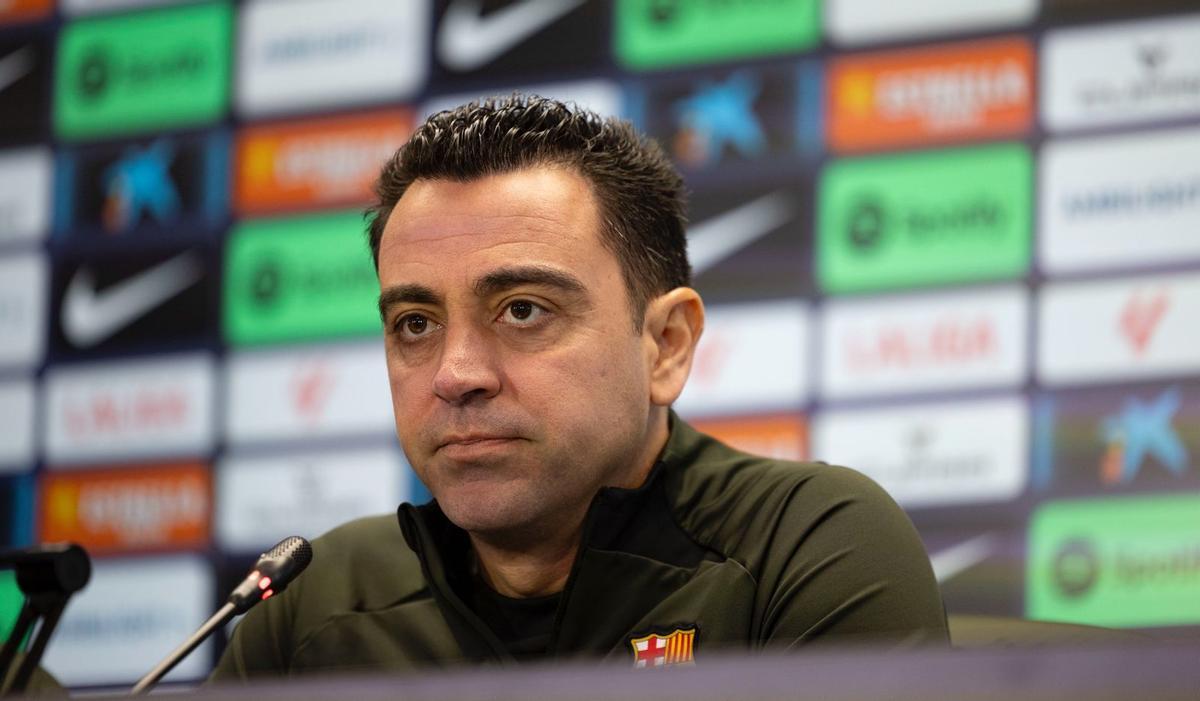 Xavi, en la rueda de prensa previa al partido ante el Granada