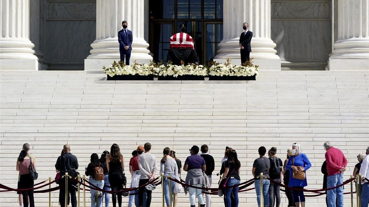 funeral por la jueza ruth bader ginsburg en eeuu