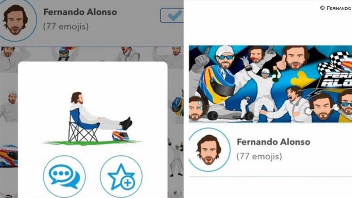 La colección de emoticonos de Fernando Alonso