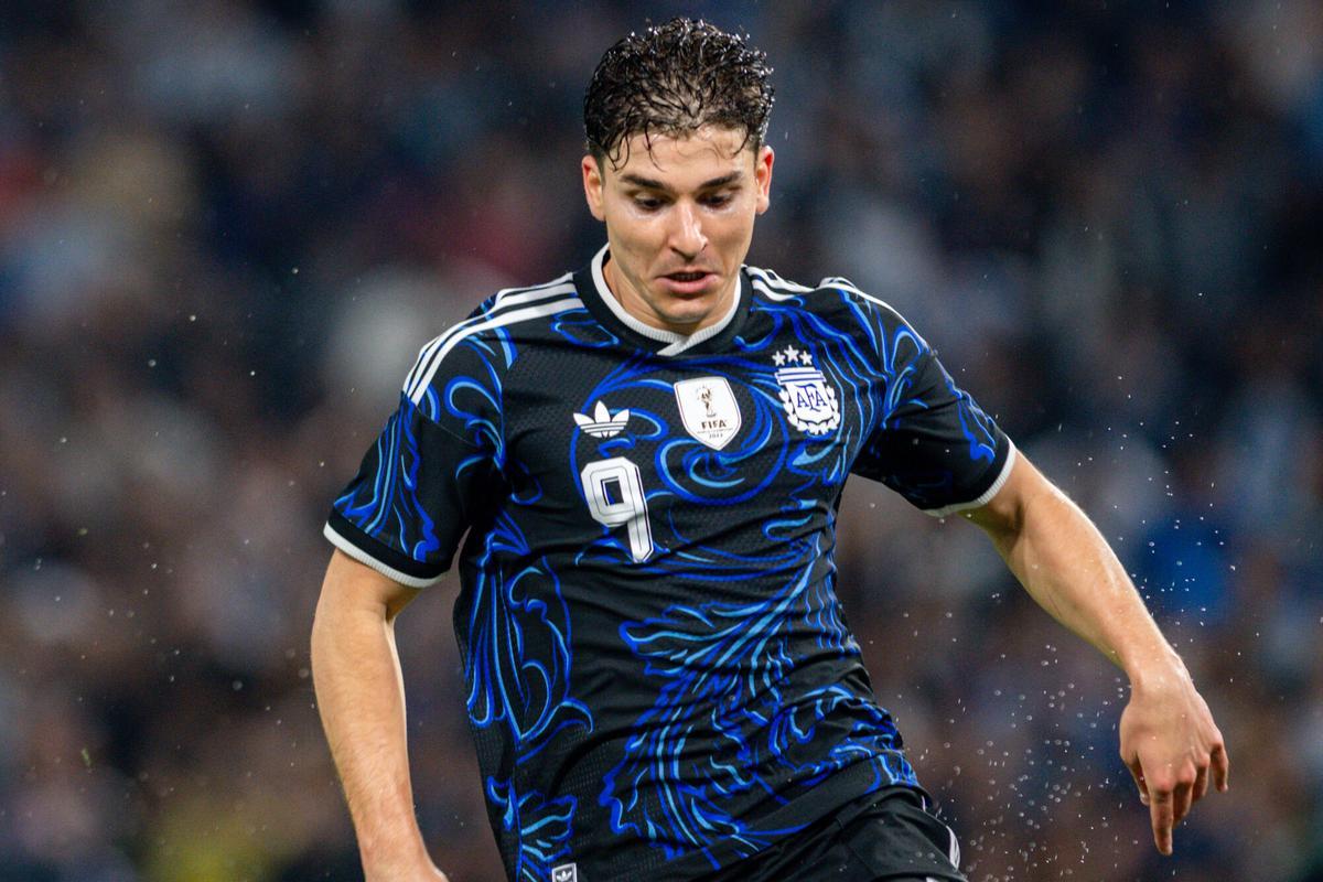 Julián Álvarez, en un partido de la selección argentina