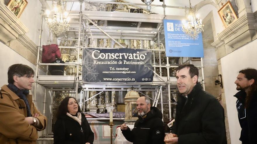 El retablo de San Fins de Sales va a recuperar su esplendor tras 4 meses de trabajos