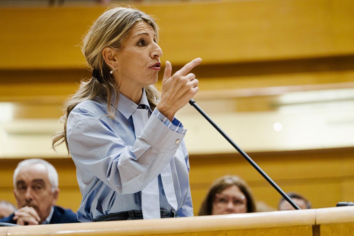 La vicepresidenta segunda y ministra de Trabajo y Economía Social, Yolanda Díaz, en el Senado.