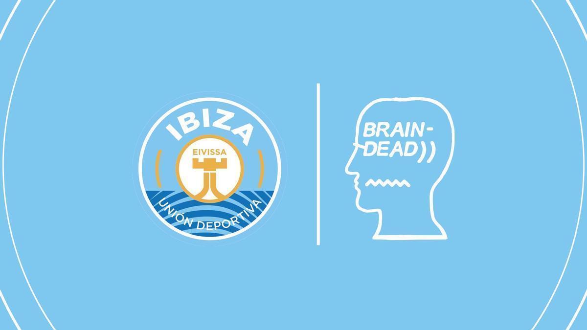 Imagen corporativa del anuncio de colaboración entre la UD Ibiza y Brain Dead.