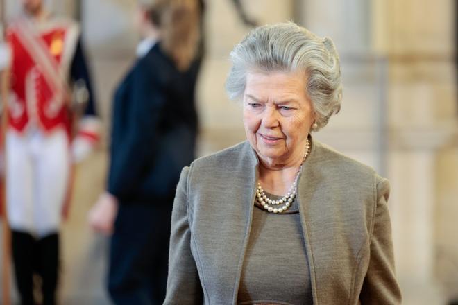 La princesa Ana de Francia, viuda del infante Carlos de Borbón Dos Sicilias, en el acto en el Palacio Real de Madrid.