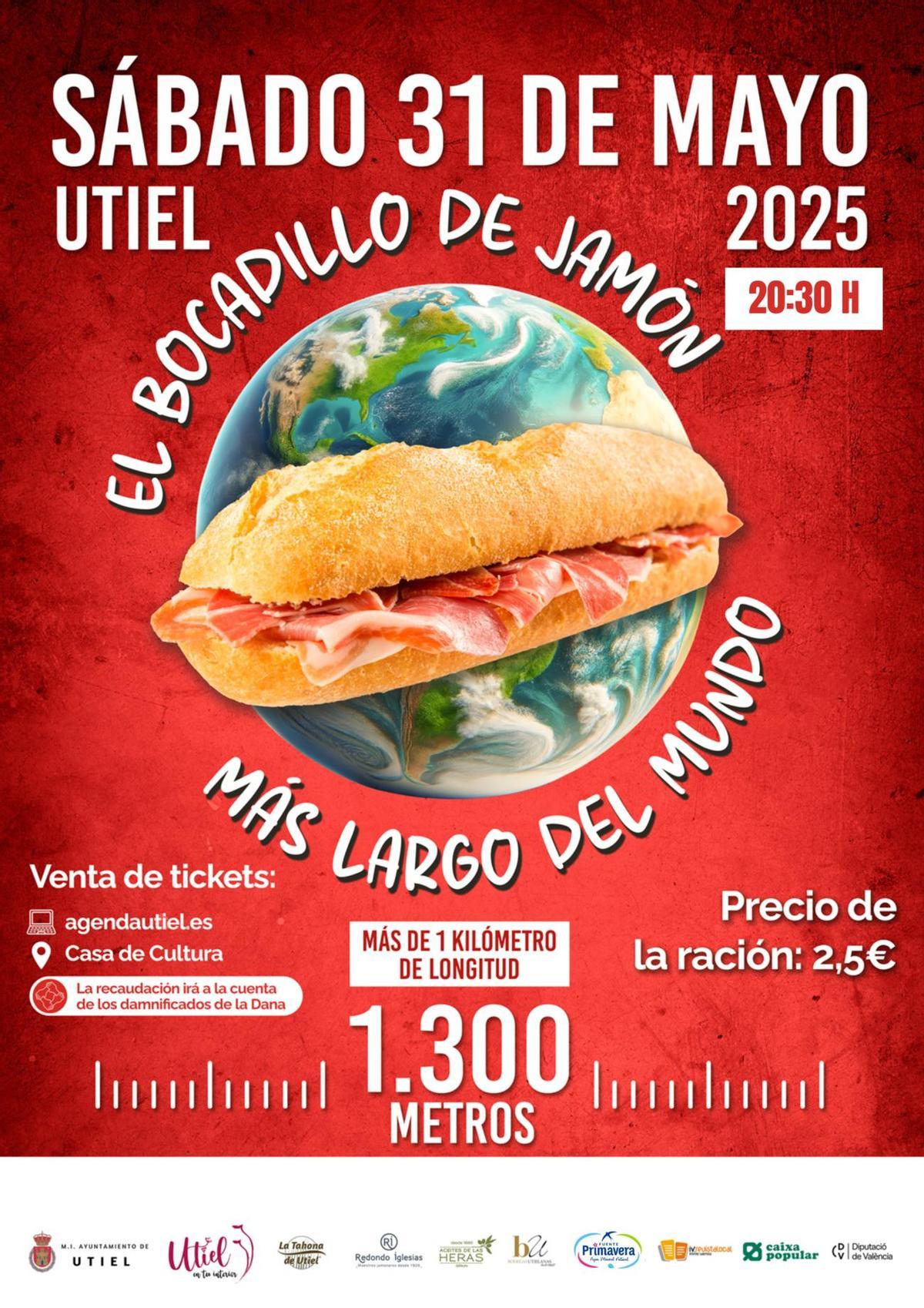 Bocadillo de jamón más largo del mundo en Utiel.