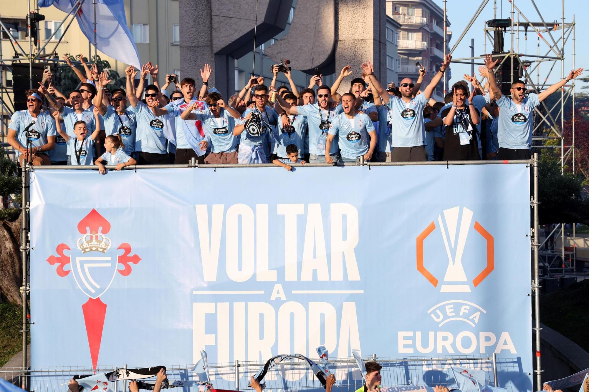 El Celta celebra por todo lo alto su llegada a Europa