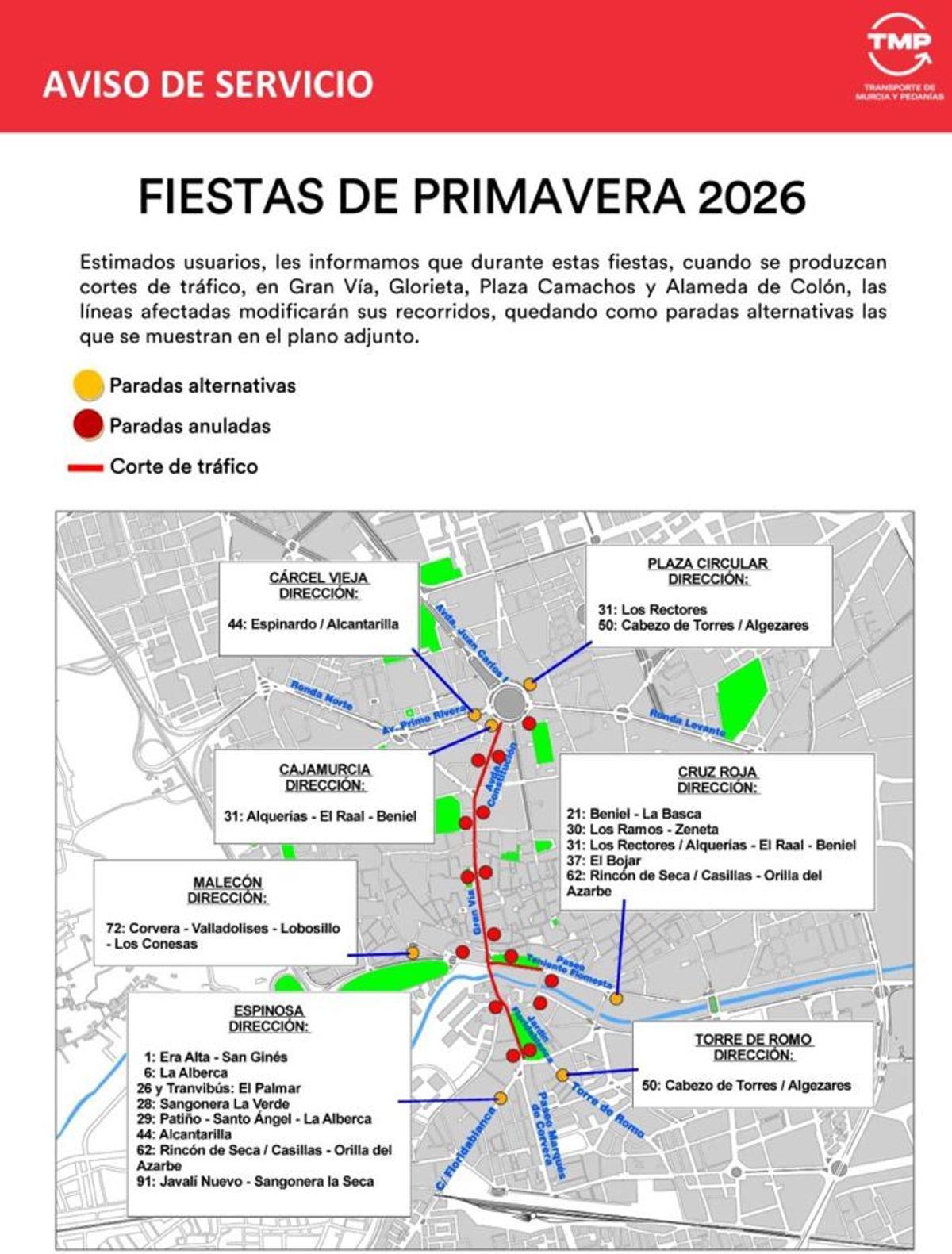 Mapa de paradas de bus alternativas