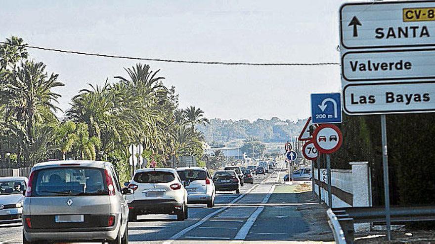 La carretera de Santa Pola, en una imagen de archivo.