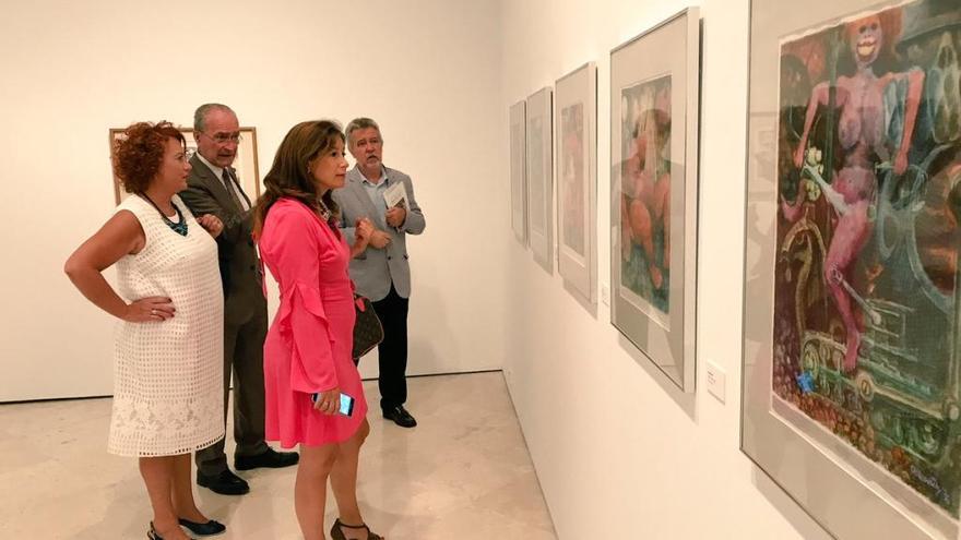 Francisco de la Torre junto a Jose María Ruiz Povedano y Gemma del Corral en la exposición.