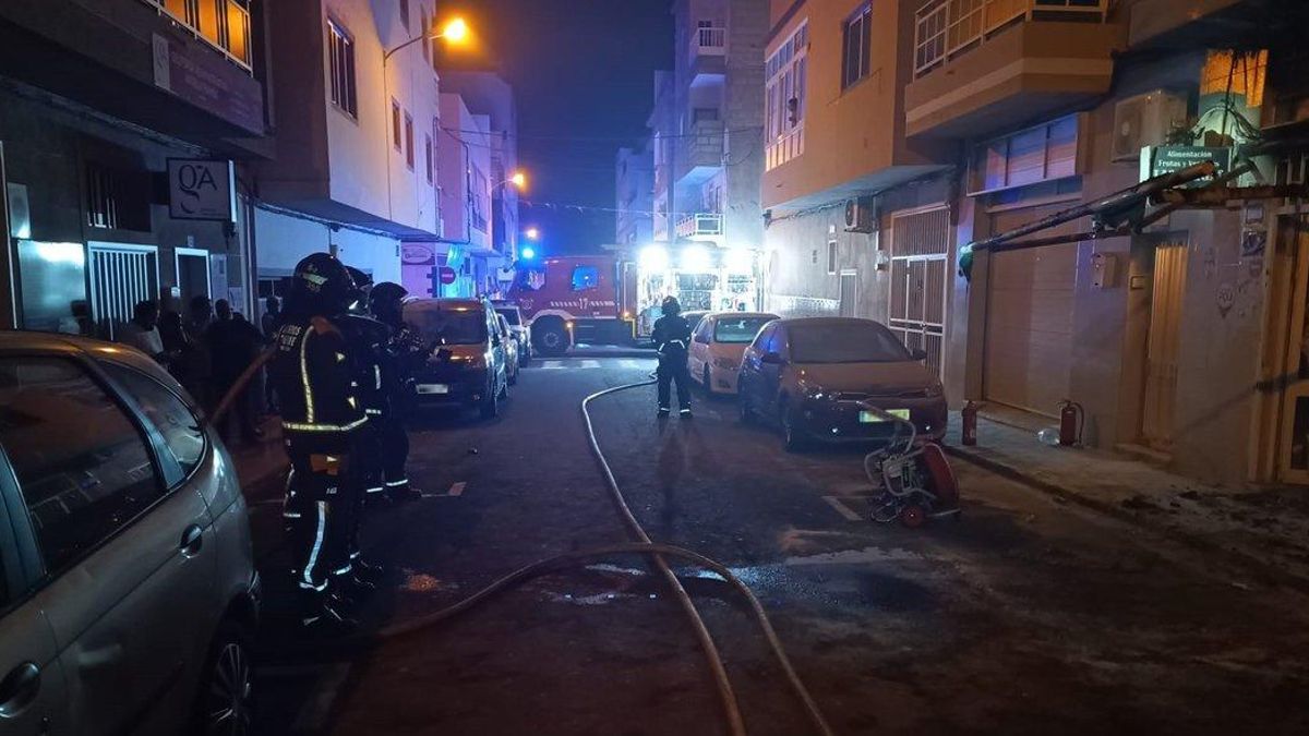 Lugar del incendio en Arona