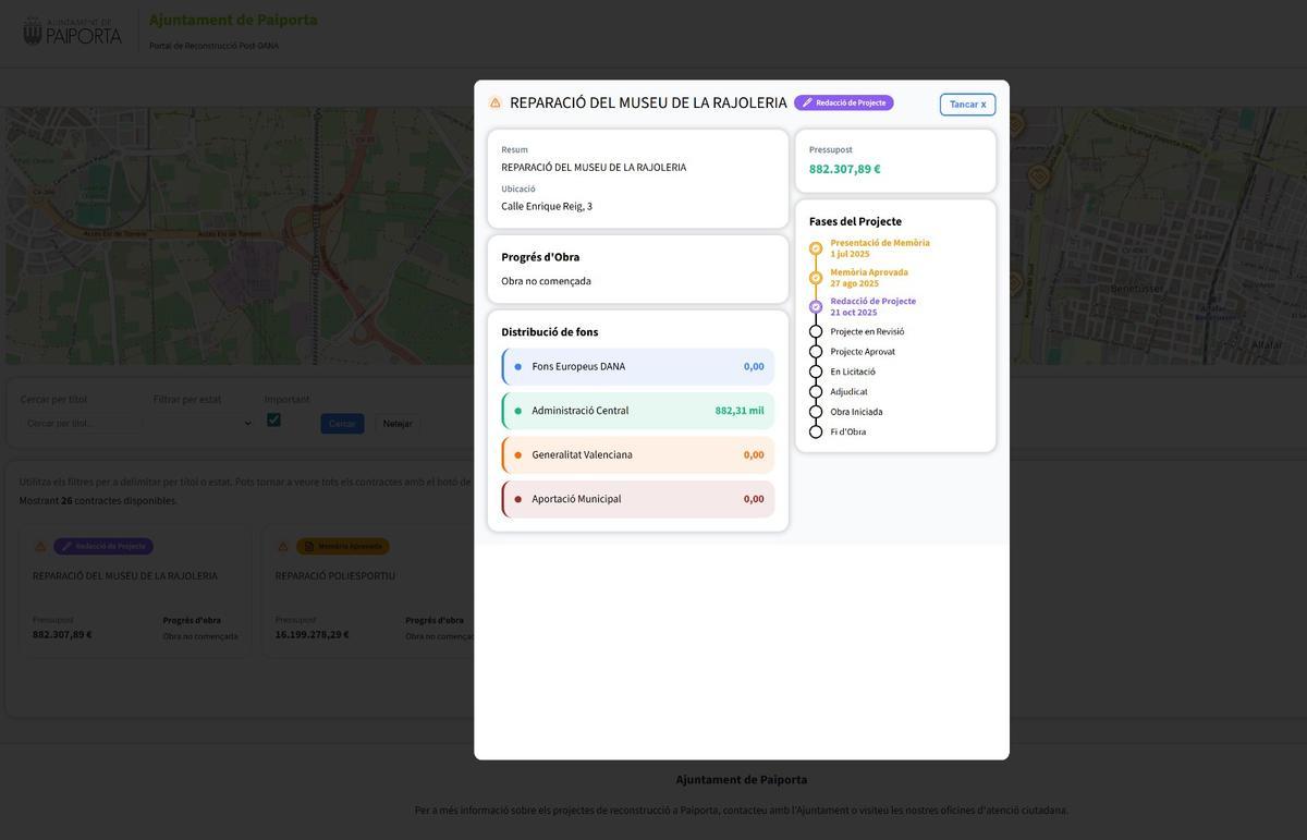 La web detalla las etapas de la reconstrucción.