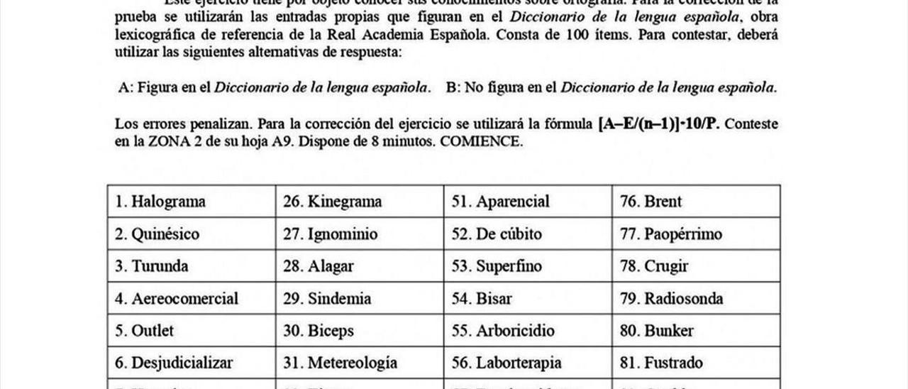 Un examen de ortografía que ha generado la polémica.