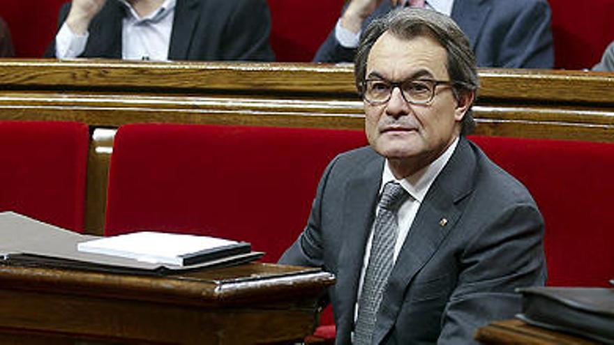 Artur Mas, al llegar hoy al Parlamento de Cataluña.