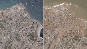 Vídeo | Las zones inundades de Líbia abans i després de la catàstrofe