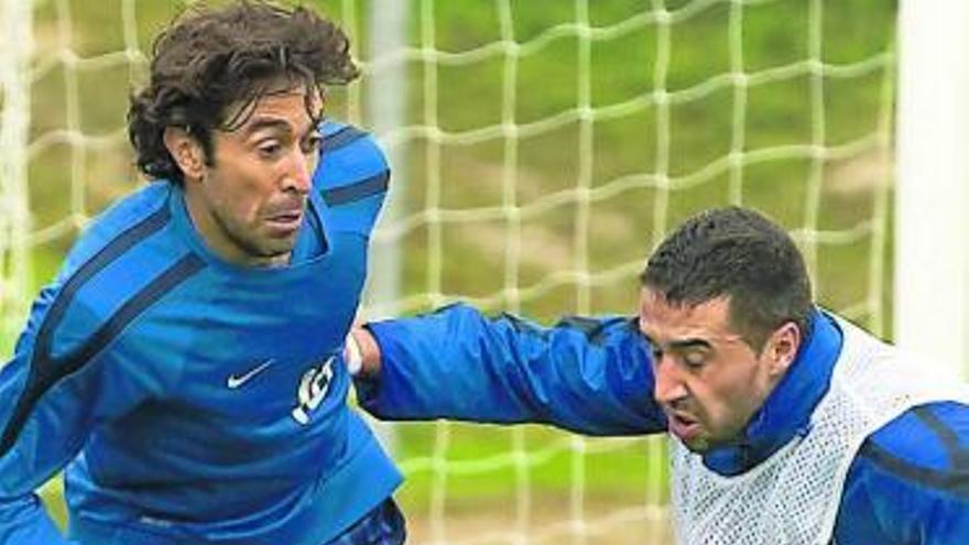 Falcón y Pascual, en un entrenamiento.