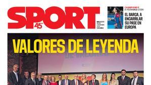 La portada SPORT de hoy, 21 de noviembre