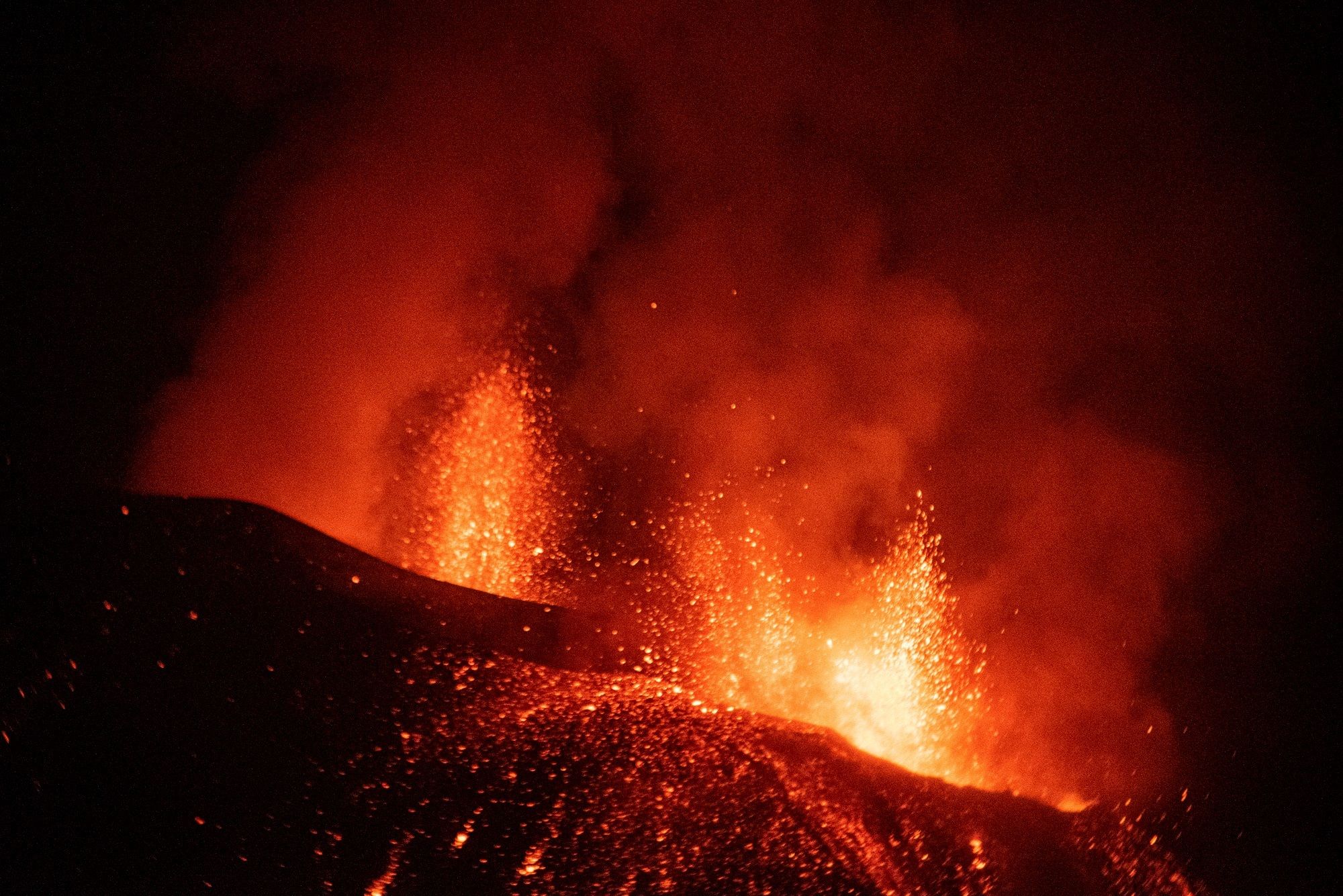 Las imágenes más impresionantes de la erupción de La Palma este fin de semana