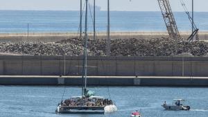 Obras de ampliación del puerto donde se ha detonado la bomba.