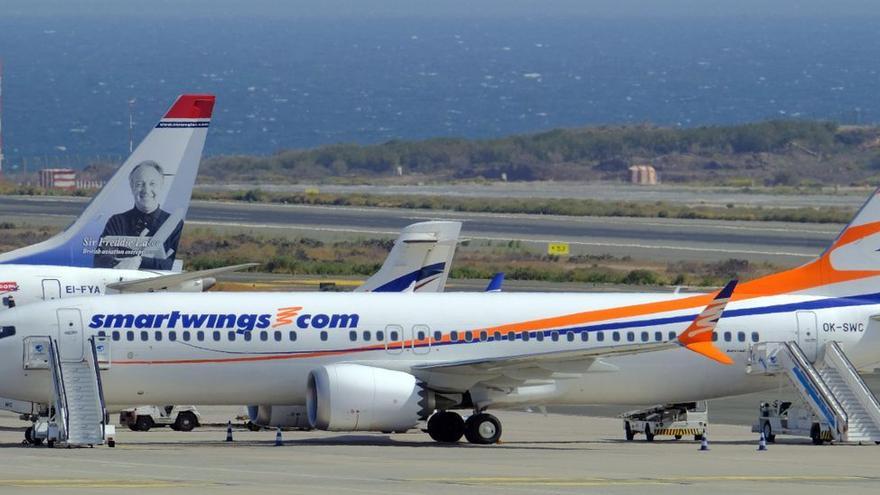 Aviones en el aeropuerto de Gran Canaria.