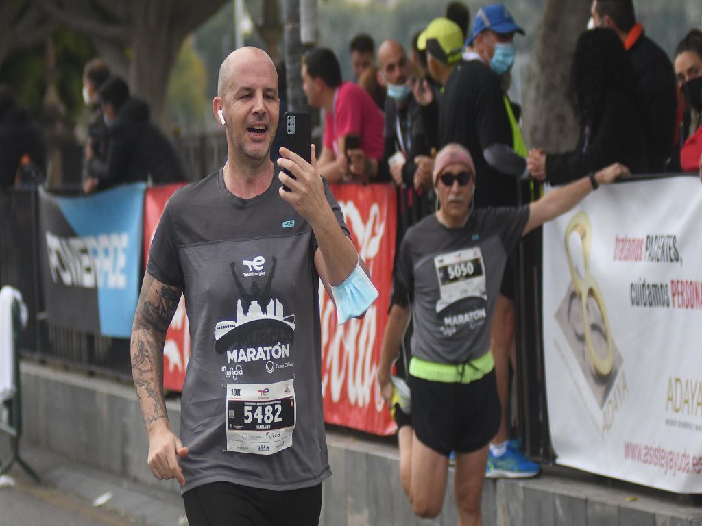 Llegada y podios de la 10k, la media maratón y la maratón de Murcia (I)