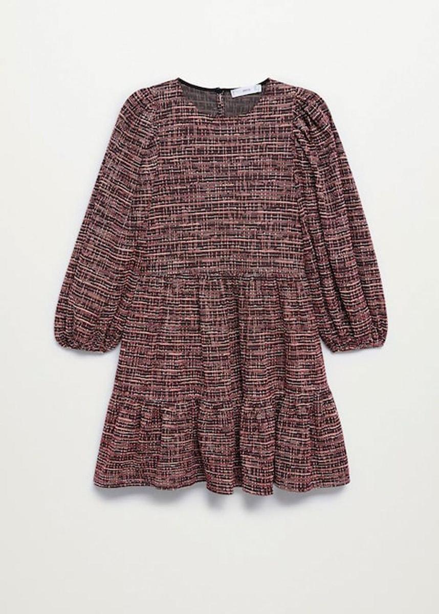 Vestido manga abullonadas de Mango (precio: 31,99 euros)