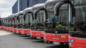 Presentación de nuevos buses híbridos y de gas, en marzo de 2020