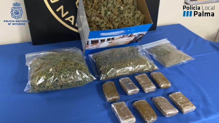 Siete detenidos por venta a gran escala de hachís y marihuana en dos pisos de Palma
