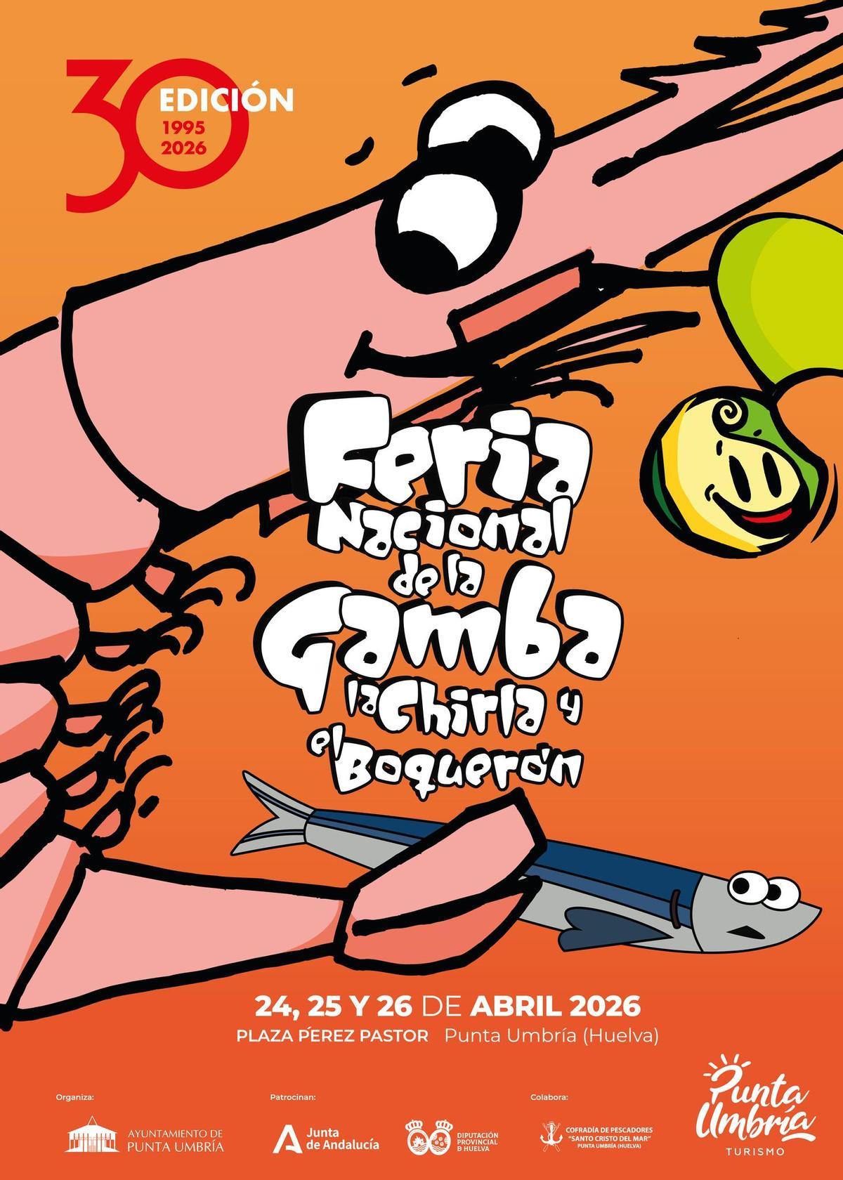 Cartel de la feria de la Gamba de Punta Umbría.