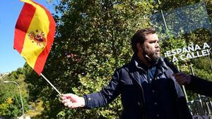 El portavoz en el Congreso de Vox, Iván Espinosa de los Monteros, en la movilización de Madrid