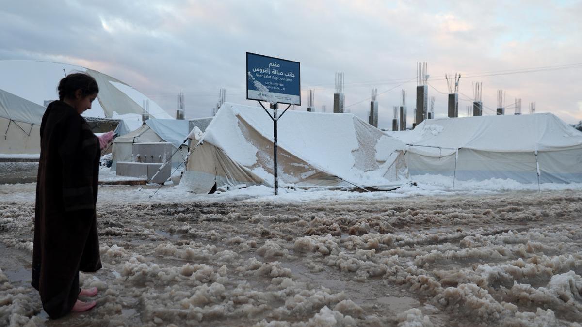 Campo de refugiados Salat Zagrous en Siria, en enero de este año.