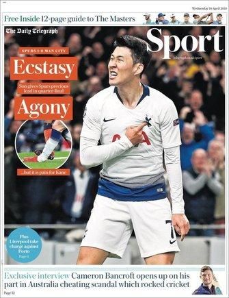 Portada DAILY TELEGRAPH miércoles 10 de abril 2019