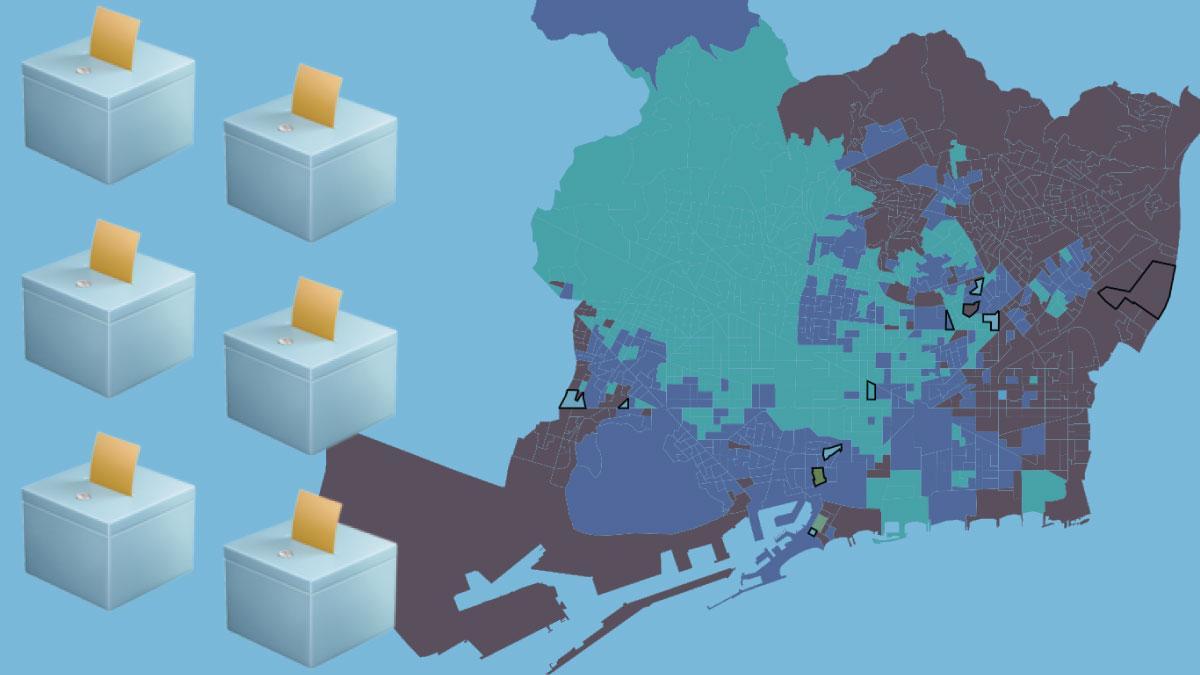 Onze seccions electorals de Barcelona canvien de color en els resultats definitius del 28M