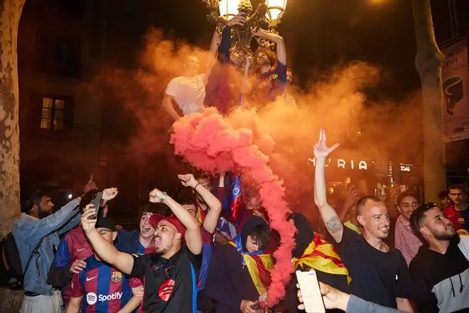 Así fue la celebración azulgrana en Canaletes