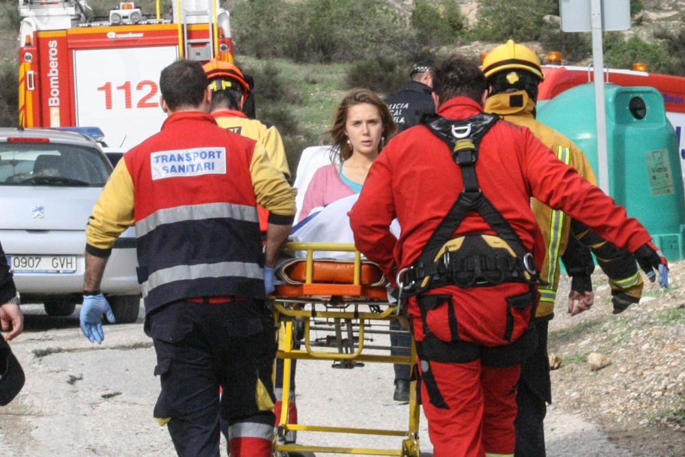 Un helicóptero ha rescatado este martes a una deportista con la pierna rota del paraje de la Pared Negra de la Sierra de Orihuela