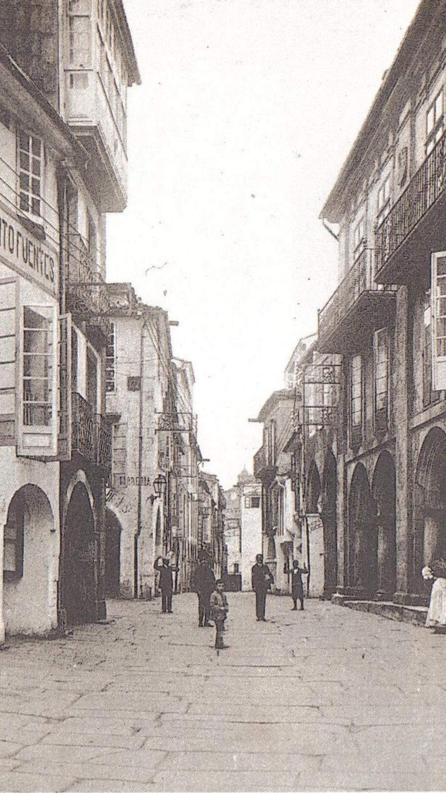 La Rúa do Vilar en el año 1910