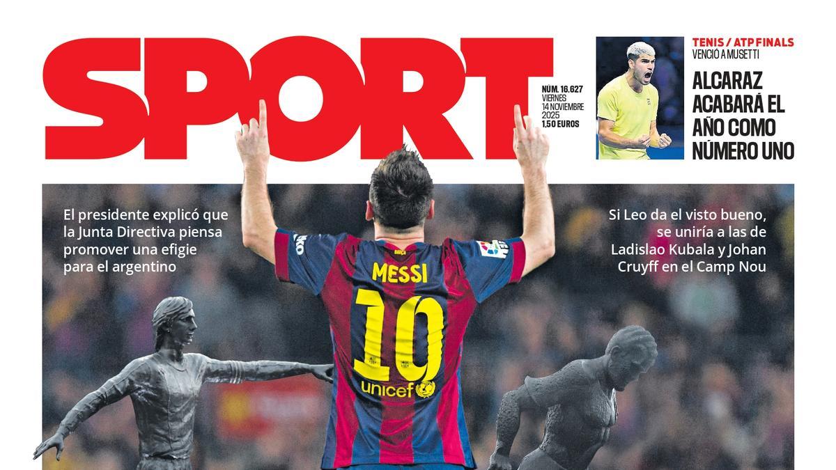 Esta es la portada de SPORT de hoy viernes, 14 de noviembre de 2025