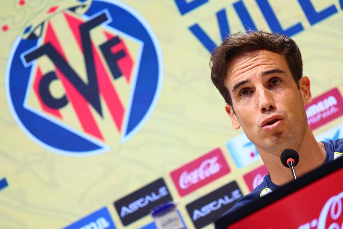 Iñigo Pérez, durante la rueda de prensa previa al Racing de Santander-Villarreal.