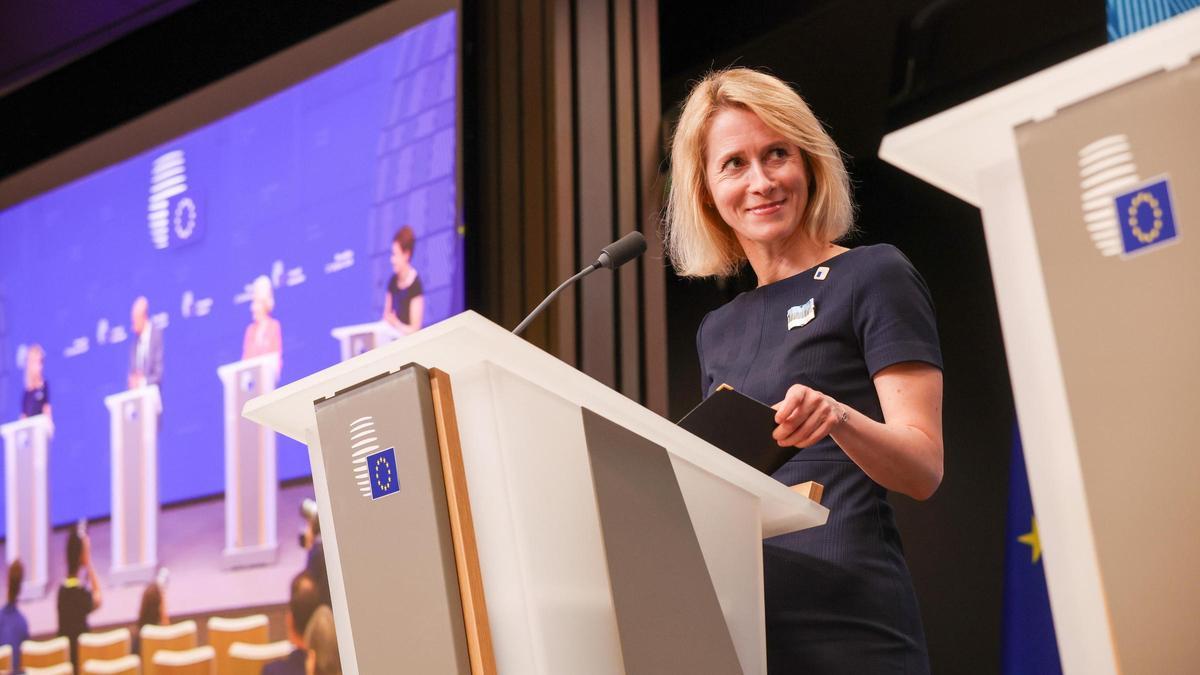 Kaja Kallas, durante su nombramiento como alto representante de la Unión Europea