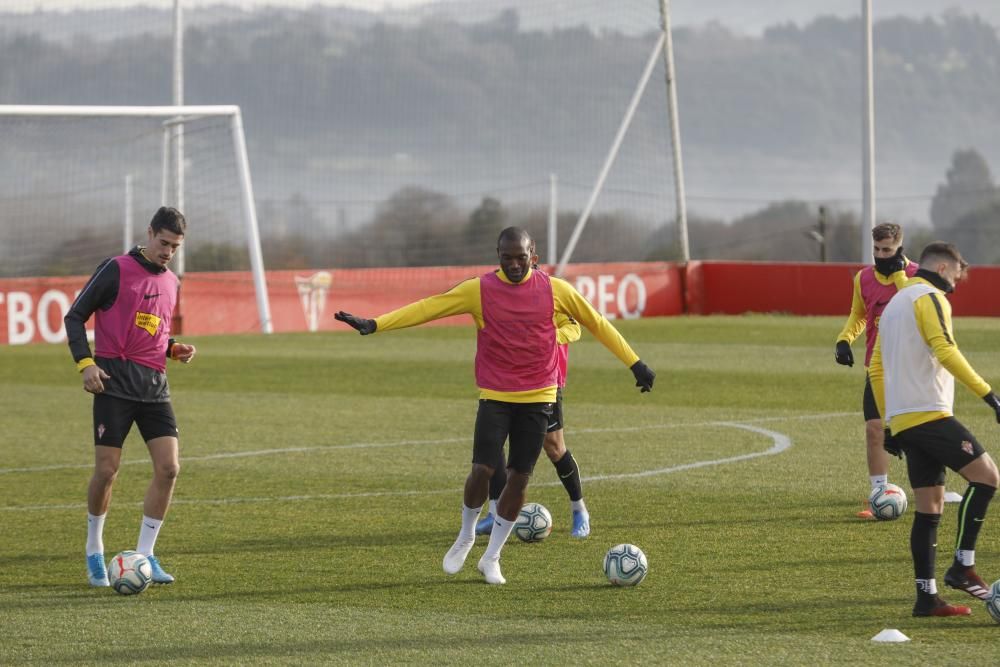 Entrenamiento del Sporting.