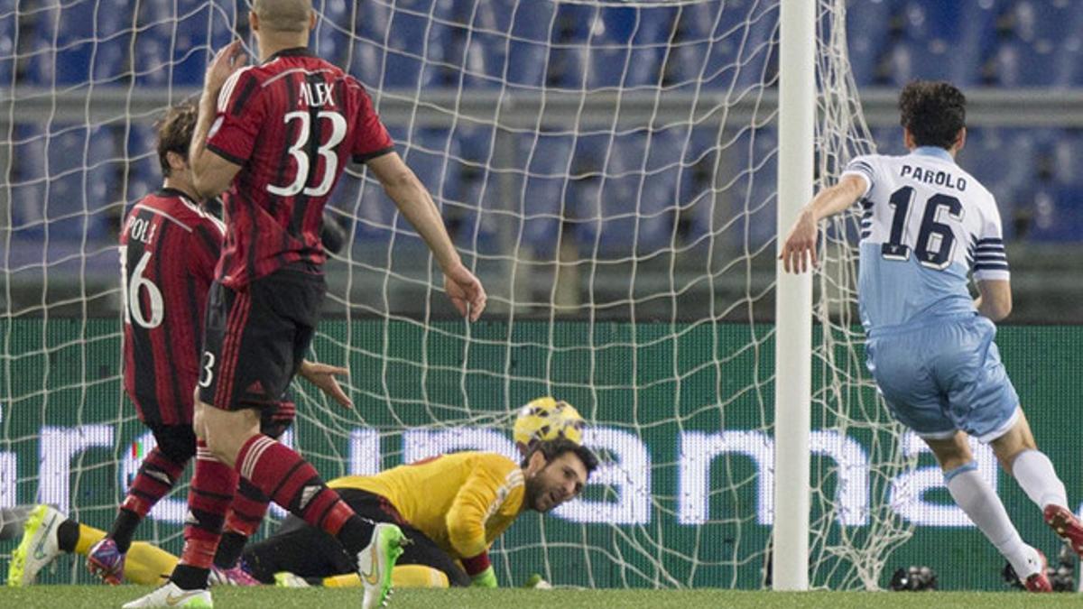 El momento del gol de la Lazio que eliminó al Milan