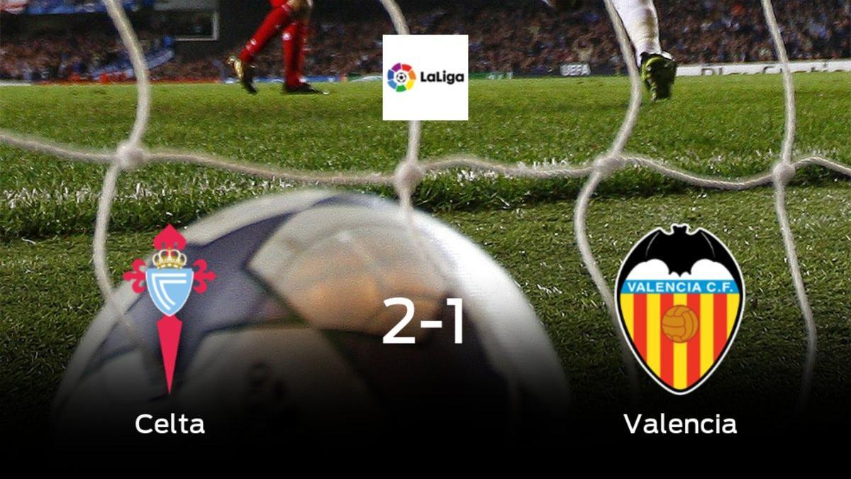 El Celta gana 2-1 en su estadio frente al Valencia