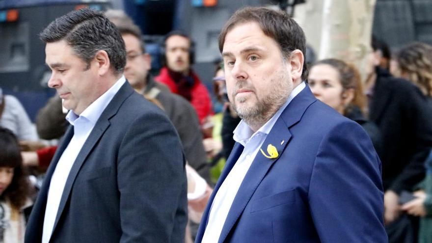 El vicepresident destituït Oriol Junqueras, en arribar a l&#039;Audiència Nacional