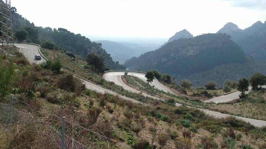 La carretera del Coll de Sóller.