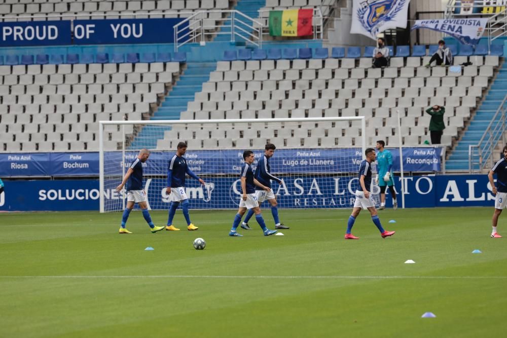 Los jugadores, durante el calentamiento