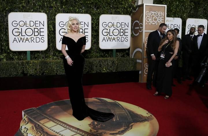 Singer Lady Gaga arrives at the 73rd Golden Globe Awards in Beverly Hills