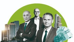 De izquierda a derecha, Rafael del Pino, presidente de Ferrovial, Satya Nadella, CEO de Microsoft, y Oliver Blume, CEO del grupo Volkswagen