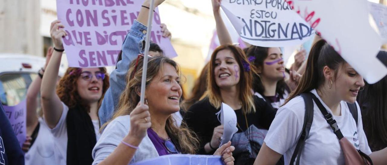 La ciudad olívica fue uno de los puntos neurálgicos de la protesta feminista en toda España. // R. Grobas