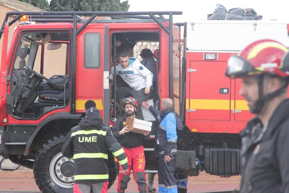 La UME monta su base en Los Alcázares para ayudar