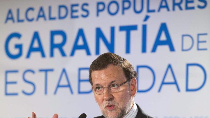 Mariano Rajoy durante su intervención ayer en Murcia.